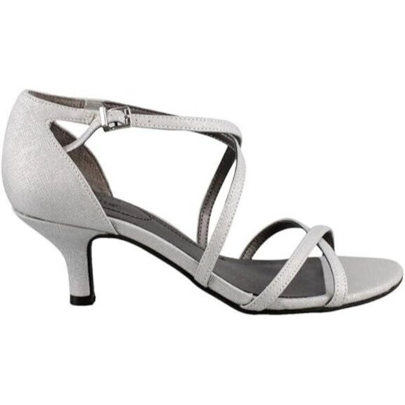 LifeStride Women's Flaunt Dress Sandal Silver Open Toe Ankle Straps NEW 6 M - Picture 1 of 7